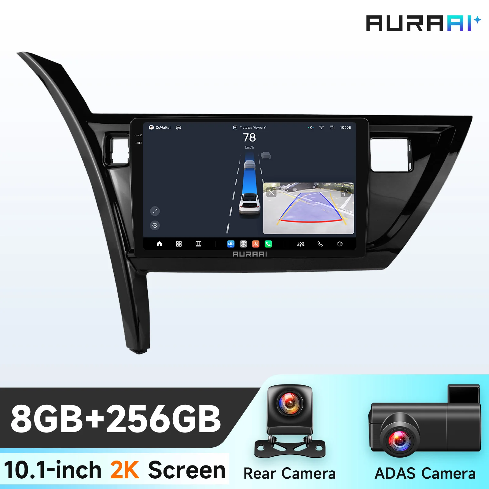 Hizpo 10.1 inch 6115 Intelligente Scherm Carplay 4G 2Din Android 14 Autoradio voor Toyota Corolla Auris 2013-2016 Linkerhand Rijden