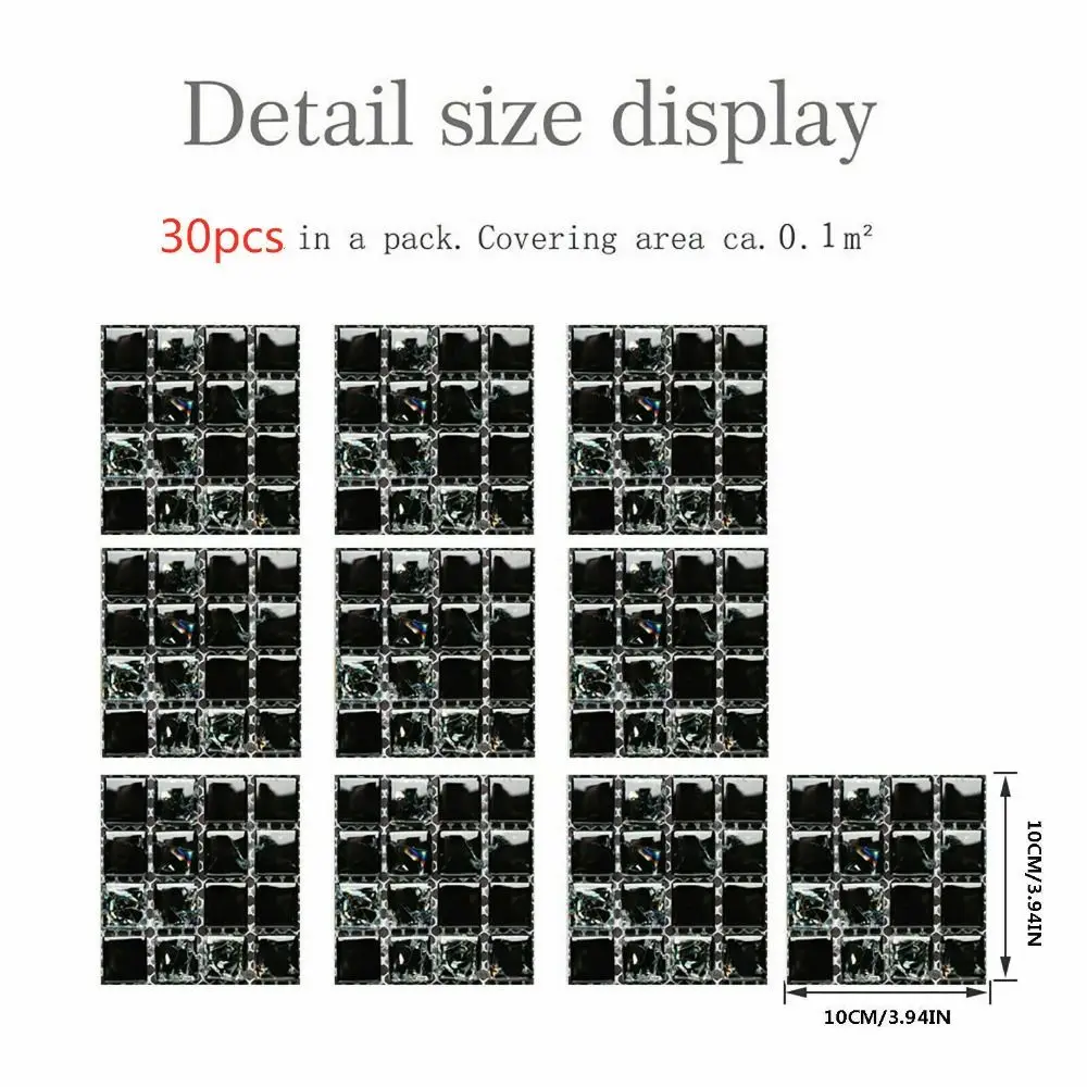 Autocollants de carrelage auto-adhésifs décoratifs, 10 pièces, mosaïque effet 3D, autocollant mural amovible en PVC, décor de cuisine et de salle de bains, DIY bricolage