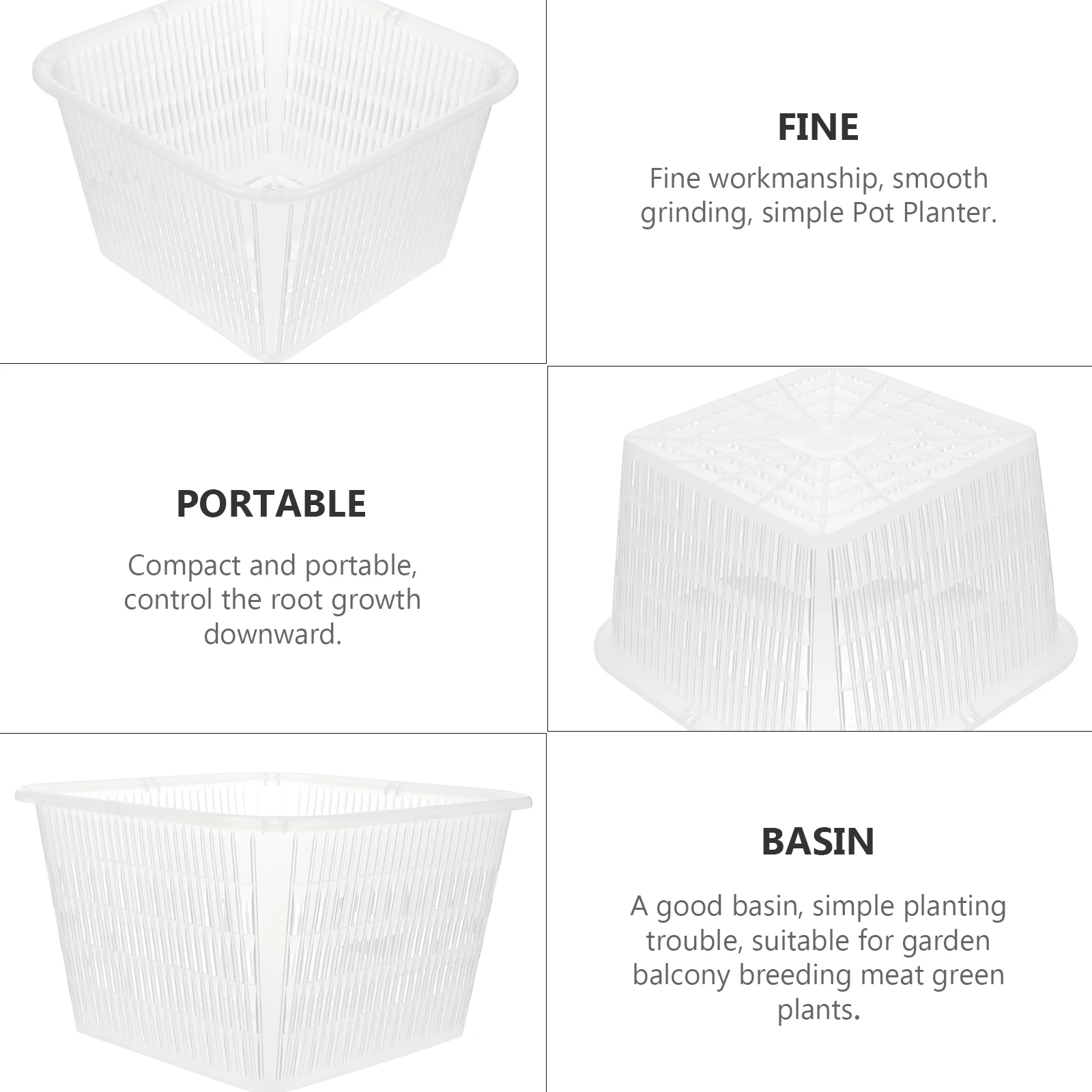 

5pcs Plastic Orchid Pots with Holes Durable Breathable Flower Planters for Orchids Hanging Drainage Garden White YC44