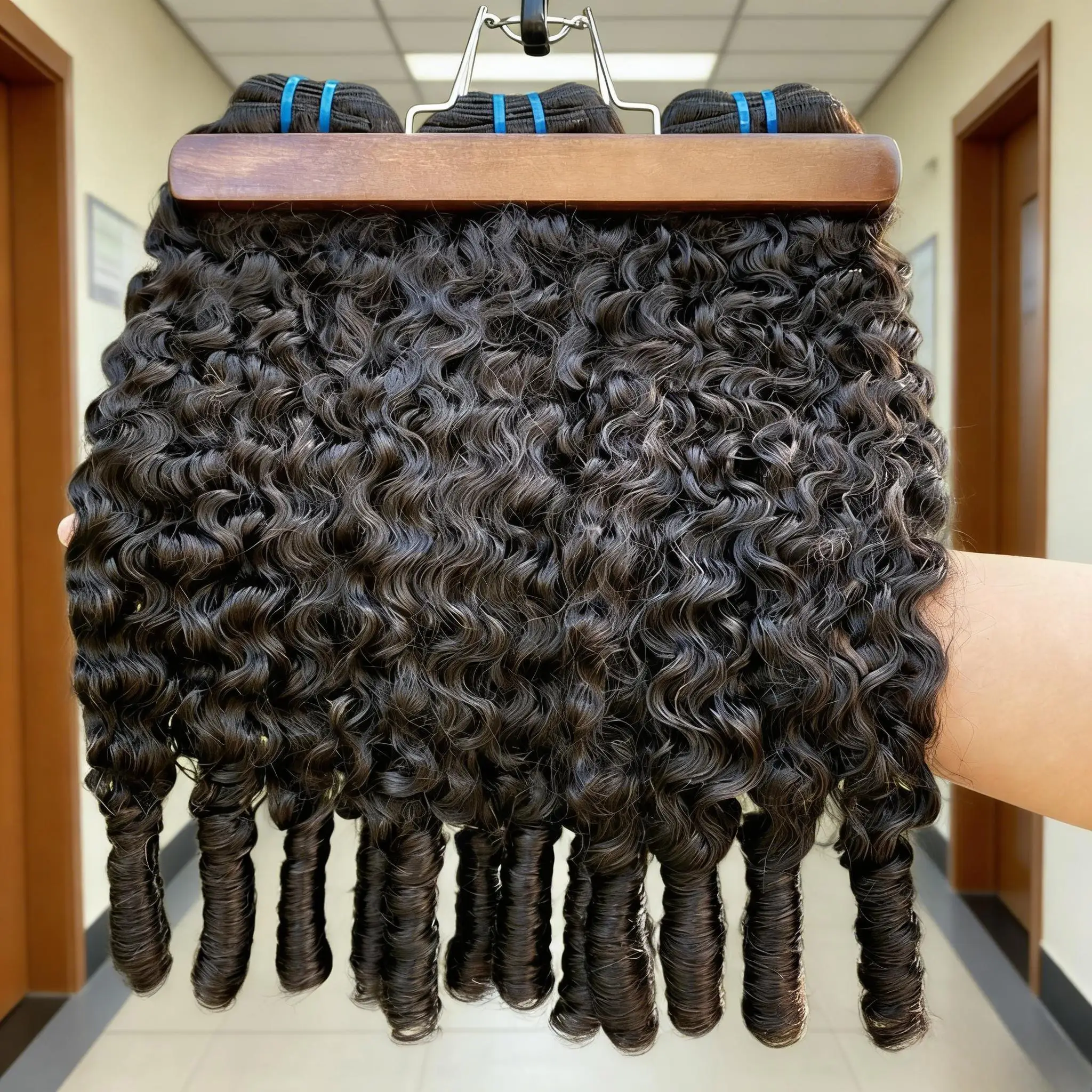 

12A Burmese Curly Bundles Human Hair Water Wave Weave with Spiral Curly End 100% Unprocessed 3C4A Kinky Curly Human Hair Bundles
