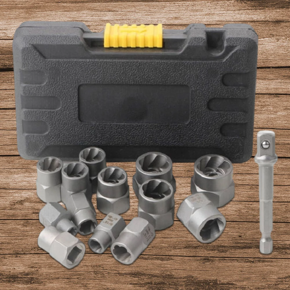 ชุดเครื่องมือถอดสลักเกลียว14ชิ้นพร้อมกล่องเก็บของชุดปลอกถอดแหวนน็อตที่ชำรุด