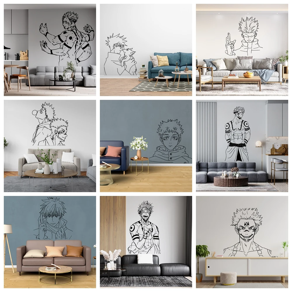 Creative Jujutsu Kaisen Sticker Waterproof Vinyl Wallpaper Home Decor For Kids Rooms Decoration Decoration Accessories