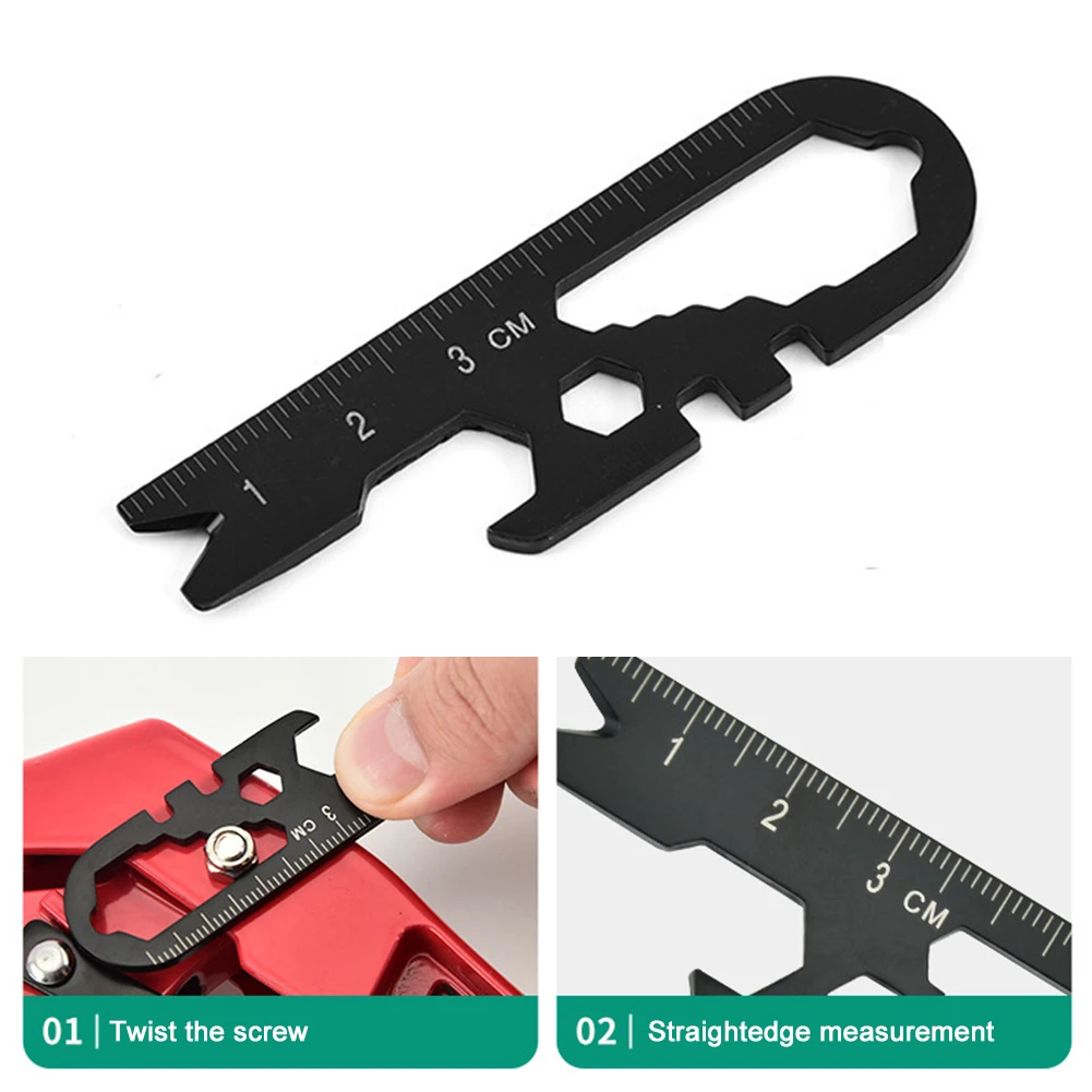 

Multifunctional Pocket EDC Multi Tool Keychain Bottle Opener Hexagon Wrench Measuring Ruler Outdoor Survival Gear Gadget