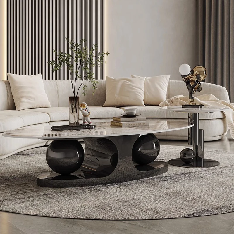 Минималистичная роскошная боковая настольная лампа, эстетичная итальянская прозрачная приставной столик, компьютерный ужин, мебель Mesas Bajas Lounge Suite