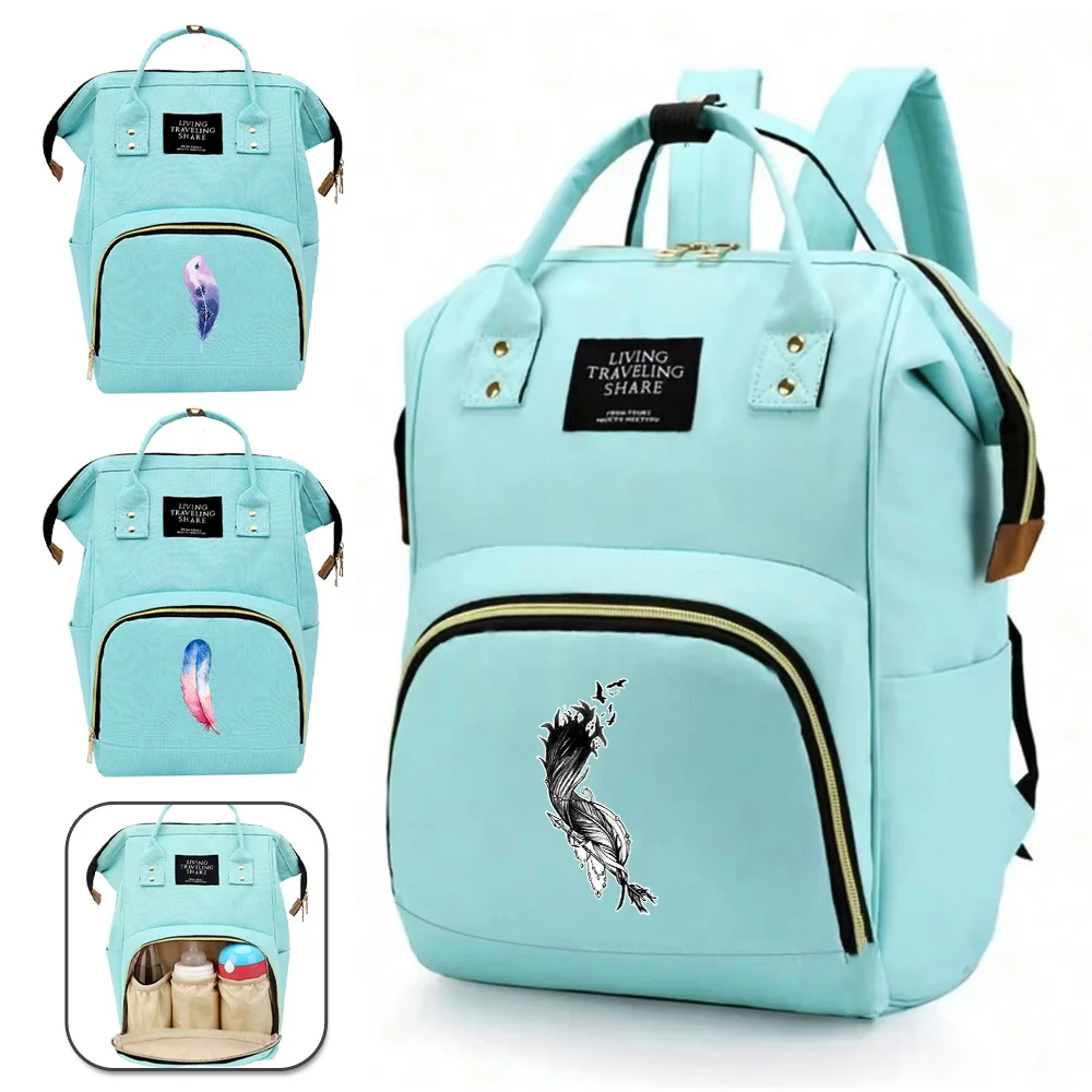 

Maternity Bag Nappy Bag Multi-Function Infant Products Storage Light Weight Feather Series Protable Mommy Diaper Backpack