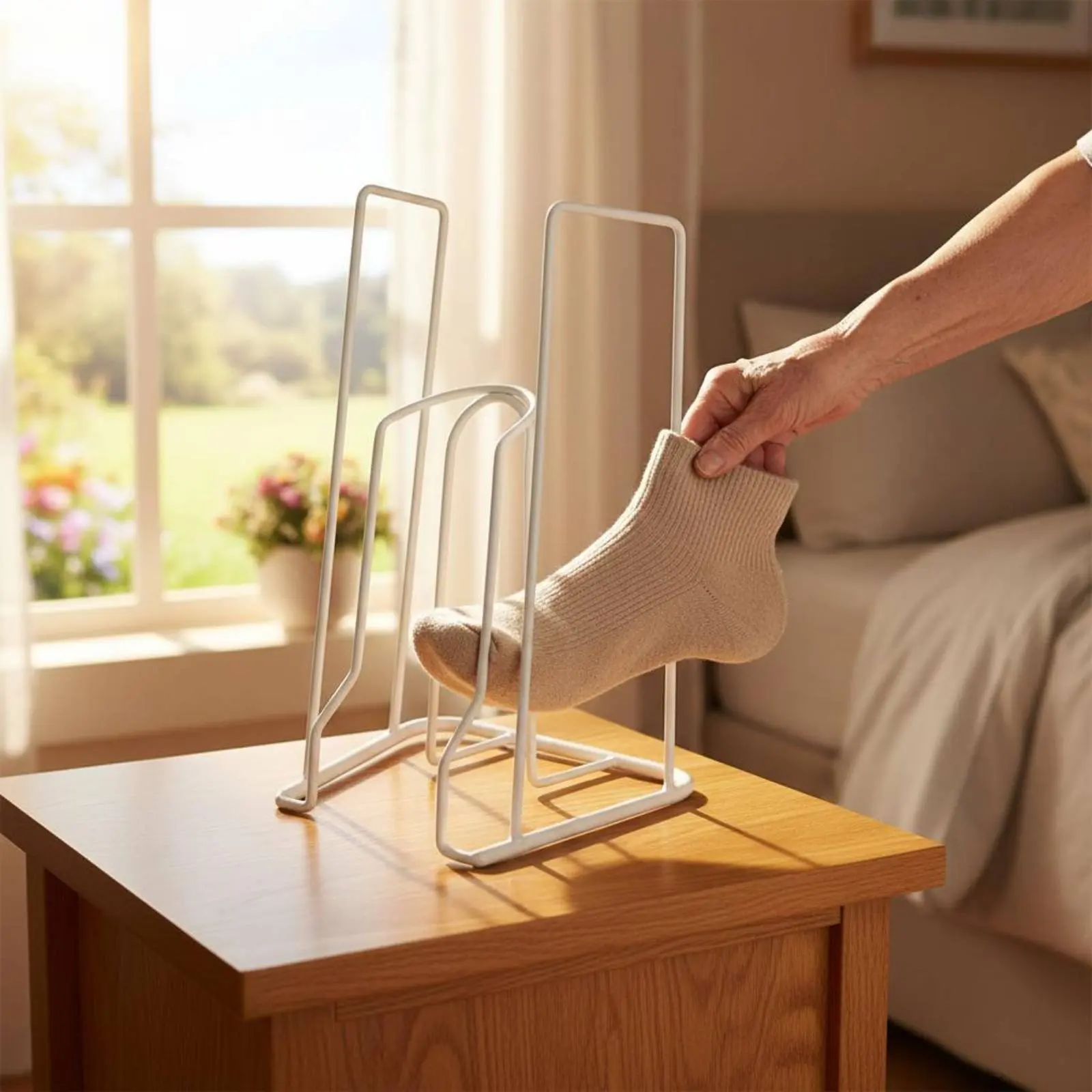 

Sock Dressing Aid No Bending Needed Sock Donner Easy to Use Folding Design for Elderly People, Home