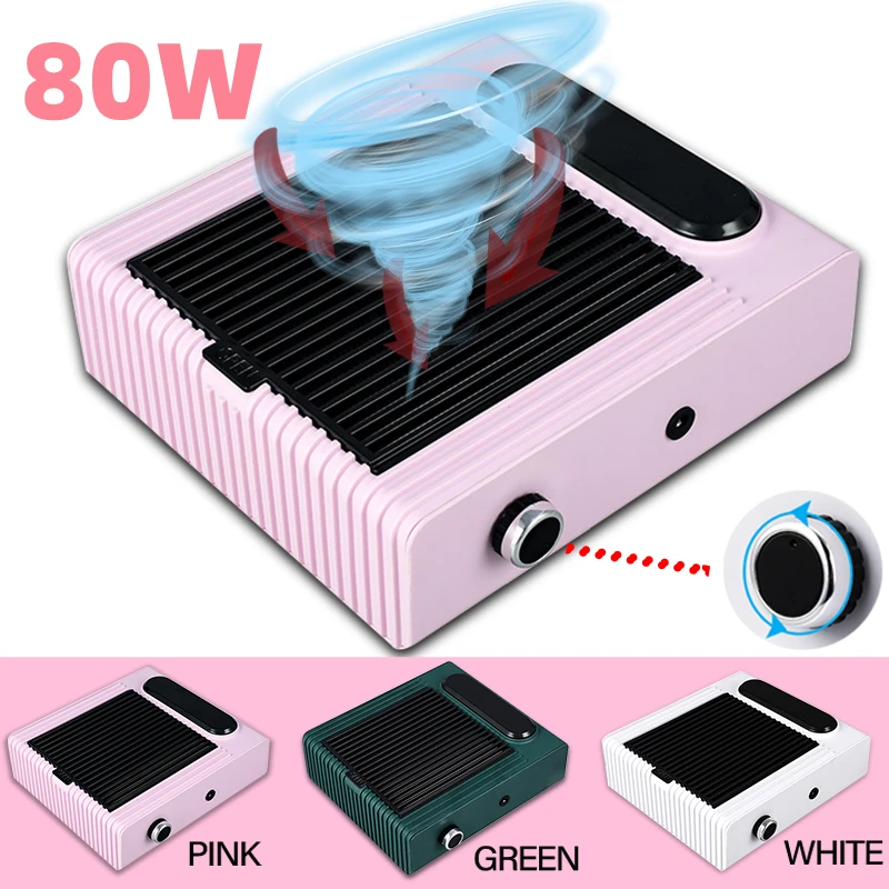 

80W Nail Dust Collector Adjustable Wind Speed Nail Dust Extractor With Replaceable Filter For Manicure Vacuum Cleaner Machine