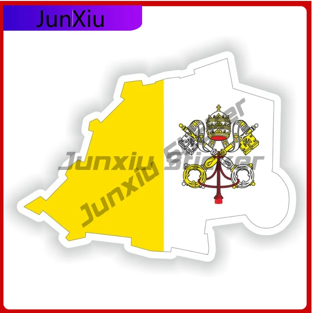 

Vatican National Emblem Map Flag Shape And Outline Stickers Motorcycle Stickers Custom Decals Car Decoration Suv Outdoor Refit
