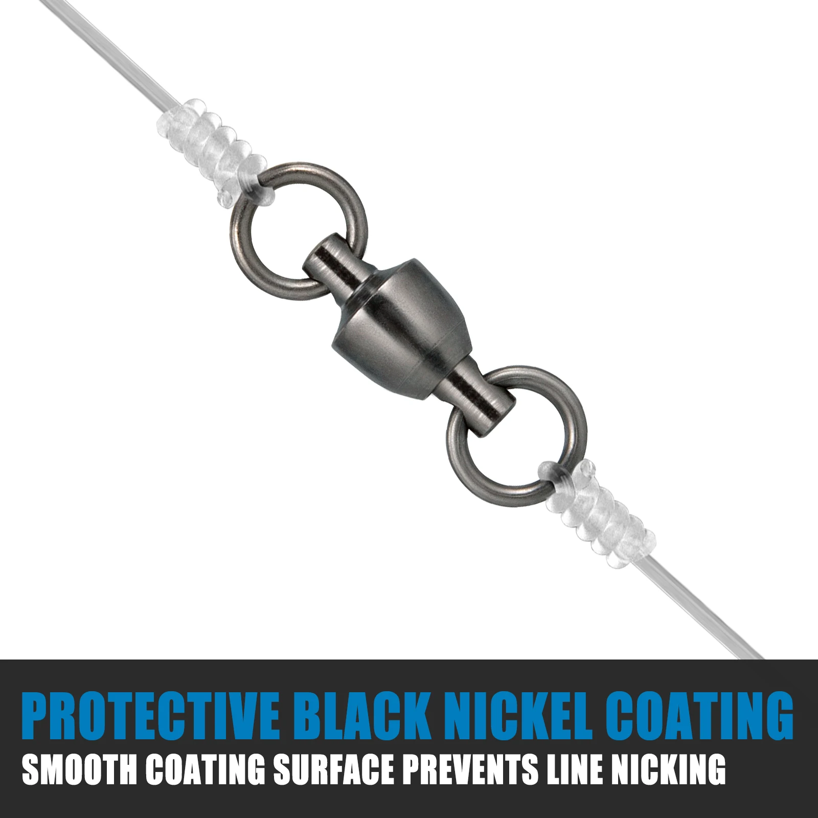 20pcs Ball Bearing Swivel Saltwater Heavy Duty Solid Ring Fishing Swivel Stainless Steel Sea Fishing Hook Lure Connector view 4