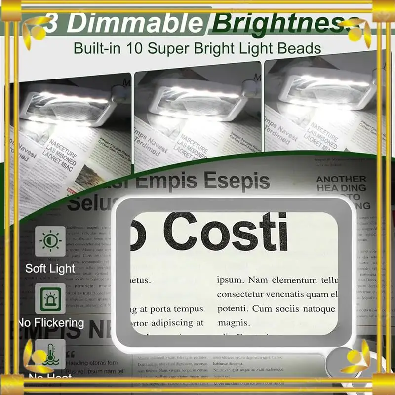 DN-อ่านแว่นขยายพร้อมแสง, 4X ชาร์จมือถือแว่นขยายส่องสว่างพับ Loupe เลนส์ขนาดใหญ่สําหรับผู้สูงอายุ