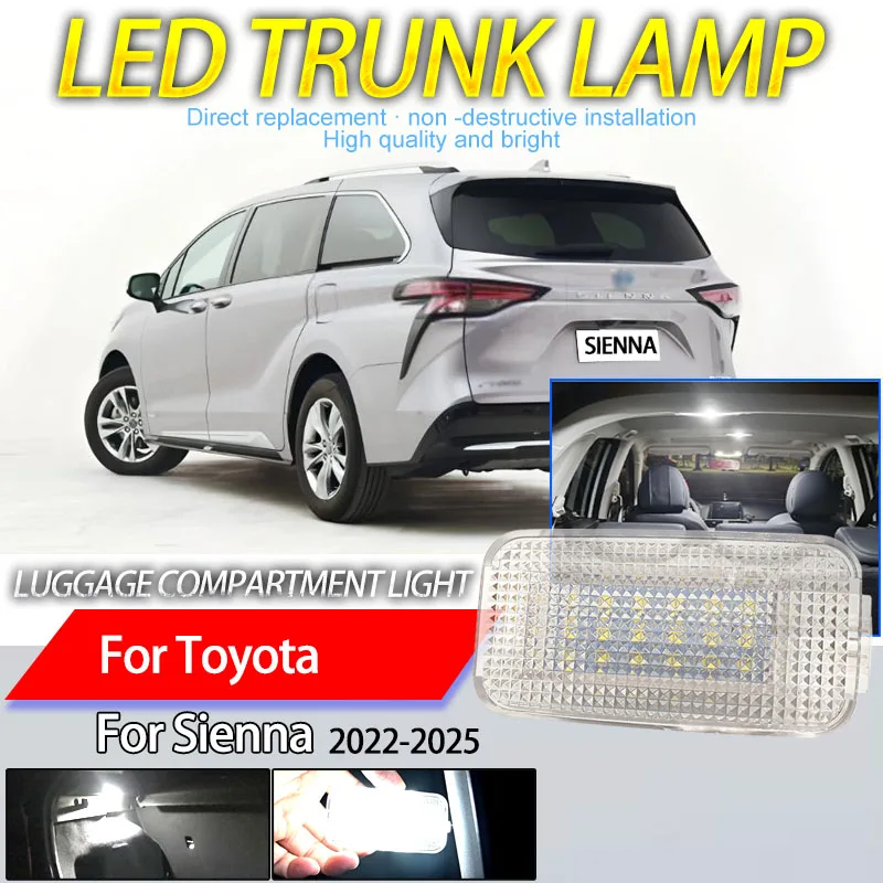1 Uds. Lámpara LED para maletero de coche, luz para compartimento de equipaje, lámpara Interior para puerta de elevación de carga para Toyota Sienna 2016-2021 2022 2023 2024 2025