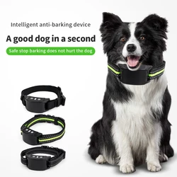 Automatic Dog Anti Barking Device Electric Dogs Training Collar USB Chargeable Stop Barking Vibration Anti Bark Devices 3 Color