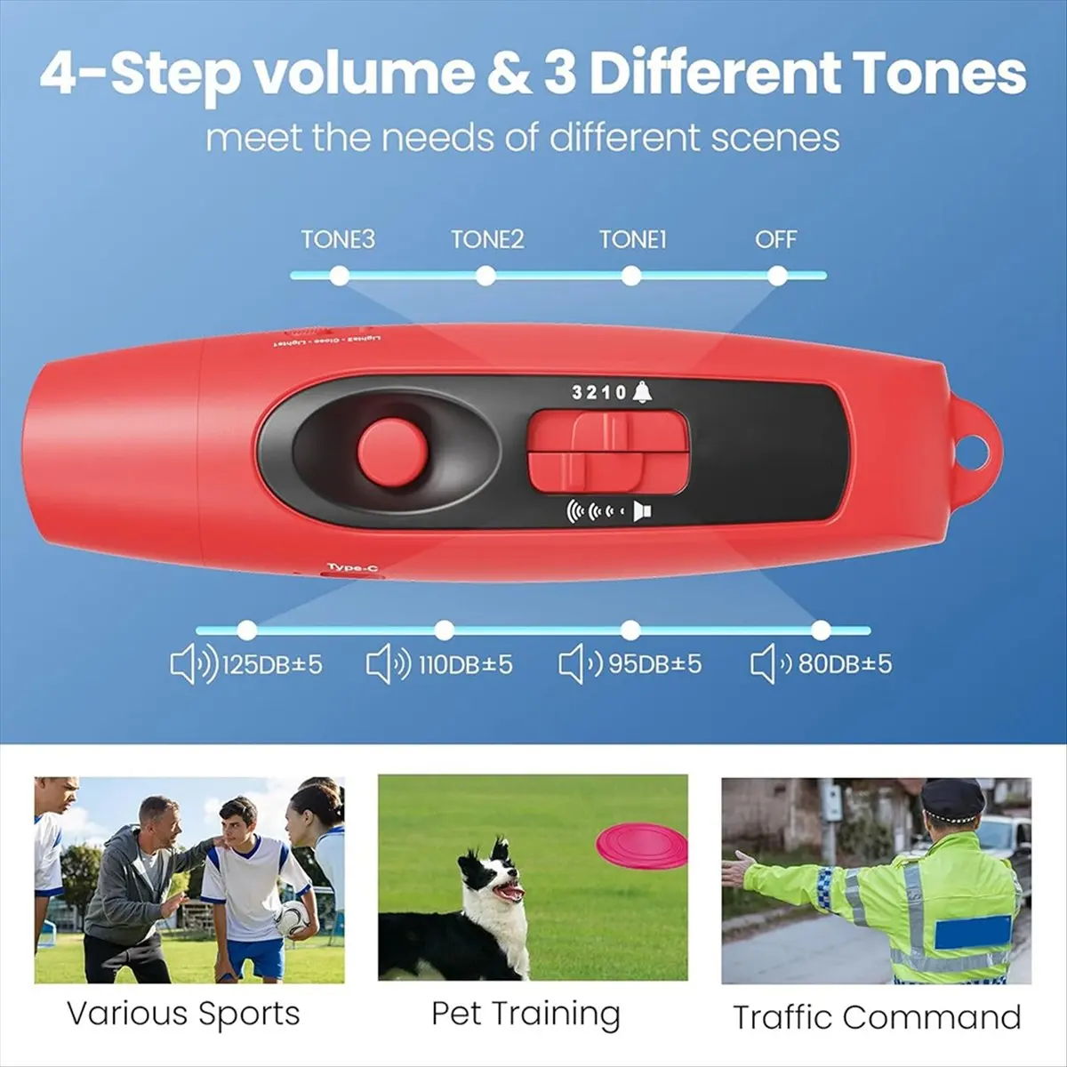 صافرة إلكترونية مع شحن USB، لمعلم مدربي الحكم، صفارة تخييم رياضية خارجية مع حبل أحمر #5