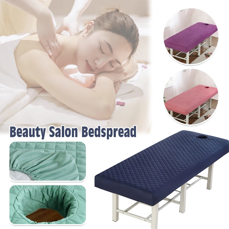 Beauty Salon Massage Bed Thick Quilted Table Fitted Full Cover Table Sheet With Hole SPA Massage Table Bed Cover Bedspread