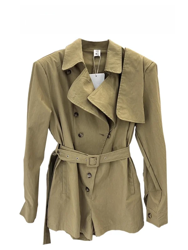 

Sweet And Cool Design Korean Sle Windbreaker Jumpsuit Women's 2025 New Dongdaemun Waist Cinching Slimming Double Button Jum...