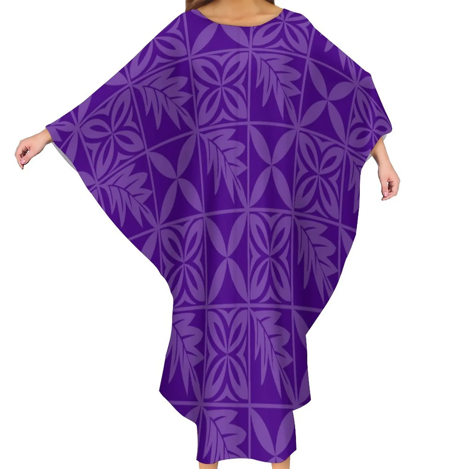 

Breathable One Size Cloak Polynesian Custom Logo Women Clothing Bat Trendy Ponchos Tonga Retro Style Party Butterfly Dress