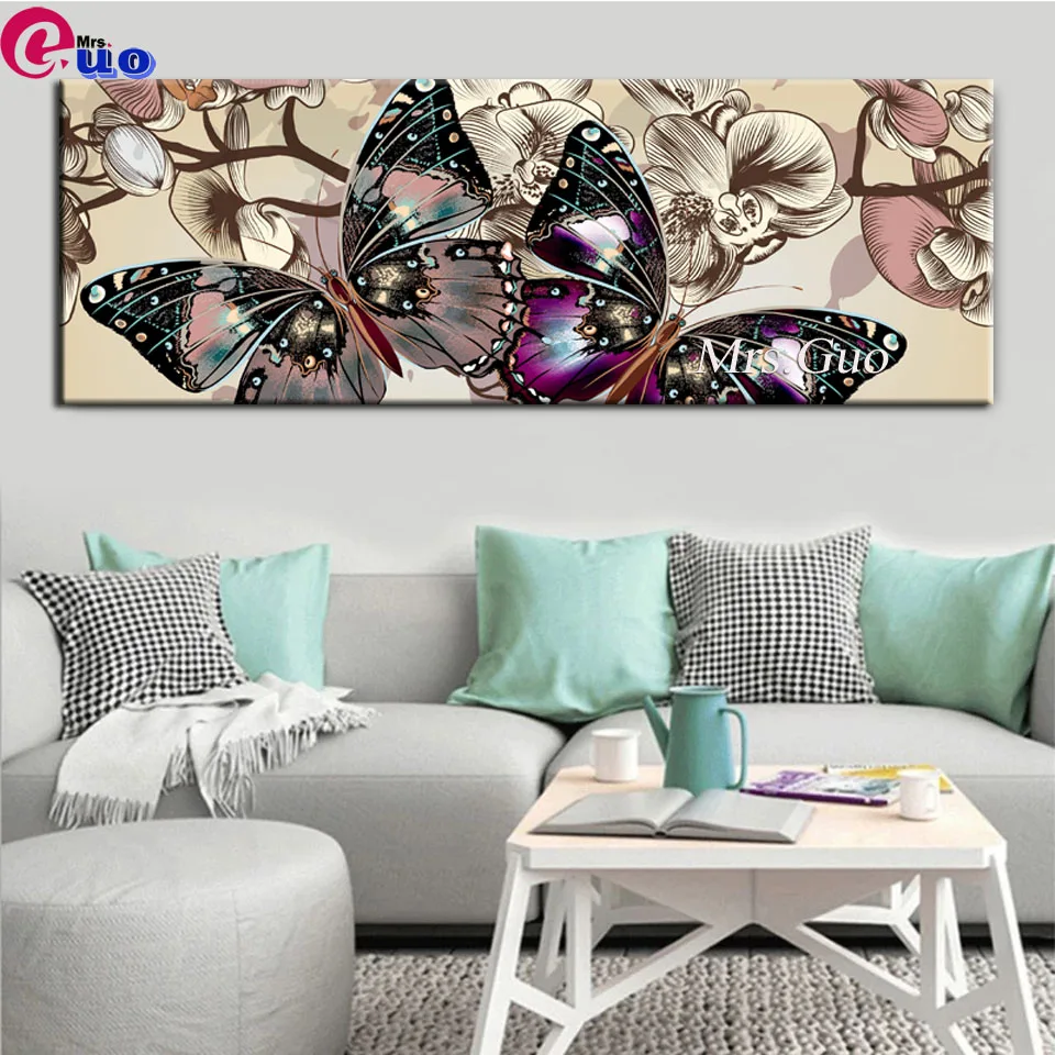 Full Drill Square/Round 5D DIY Diamond Painting Orchid Flowers Butterfly Diamond Embroidery Mosaic Cross Stitch Large Wall Art