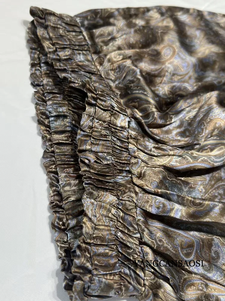 100% calças de seda amoreira natural, shorts femininos estampados de cetim, calças casuais com design de bolso de cintura elástica, 2026 primavera/verão novo