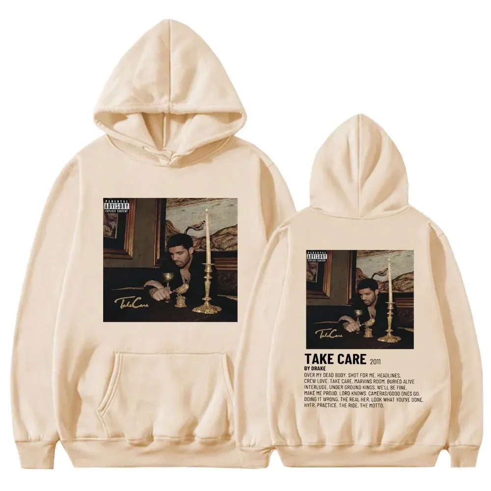 ARapper Drake álbum de música Take Care Sudadera con capucha hombres mujer Hip Hop Vintage Sudadera con capucha moda Casual HipHop sudaderas Harajuku