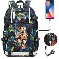 Kamado Nezuko Demon Slayer Anime Cosplay Unisex, mochila escolar para estudiantes, bolsa de libros de dibujos animados, bolsa de viaje para computadora portátil, bolsa para exteriores