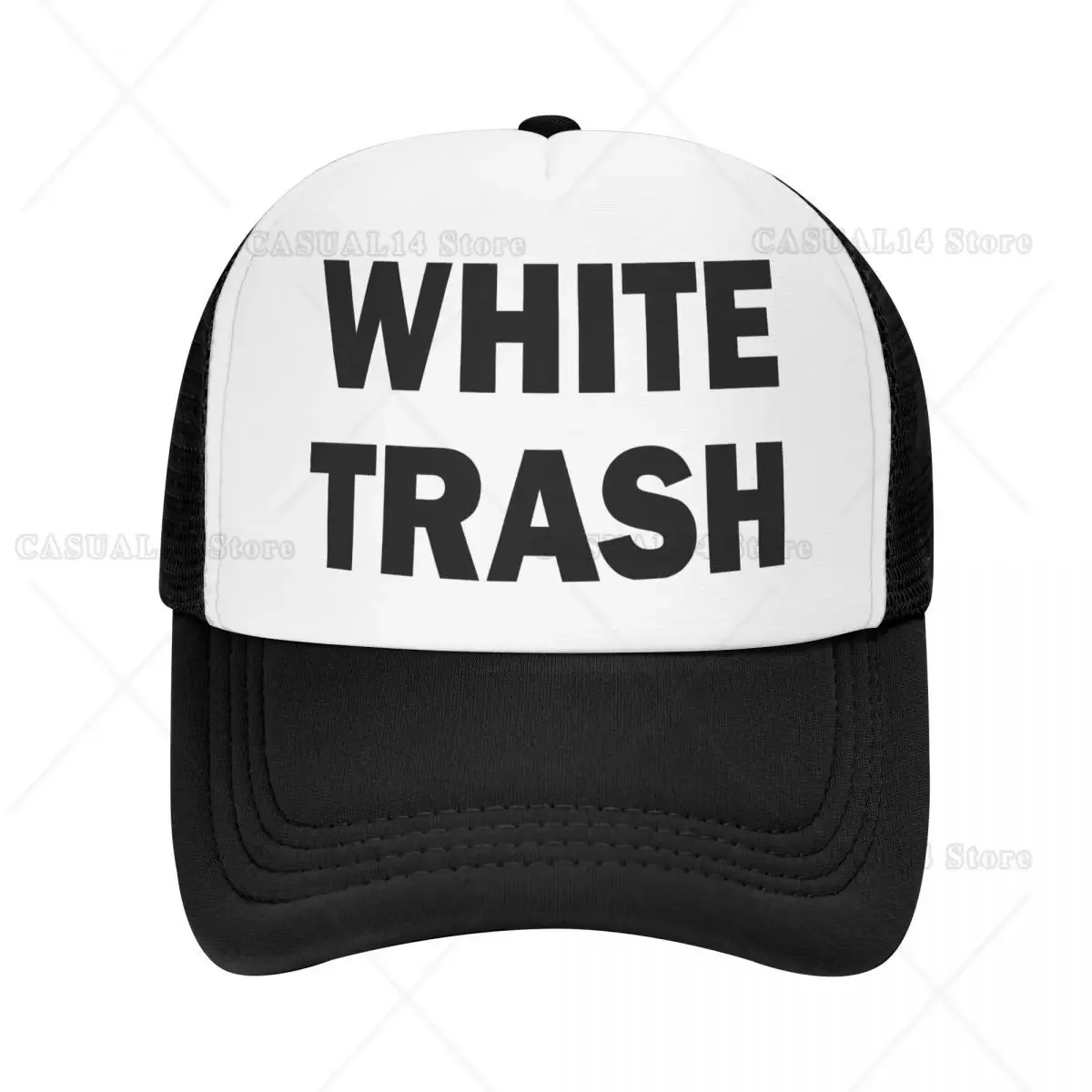 Unisex White Trash Redneck Funny Ghetto USA Trucker Hat Adult Adjustable Baseball Cap Sun Protection Snapback Hats