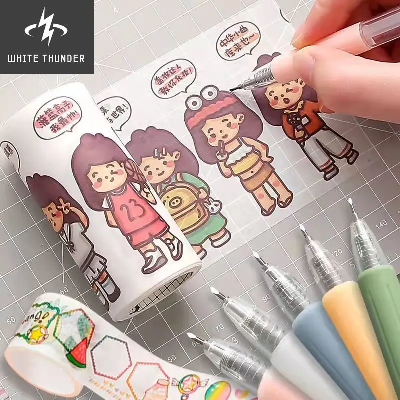 Art Utility Knife Pen Express Box Knife Paper Cutting Tool Craft Tools Precision Sticker Washi Tape Cutter School Supplies