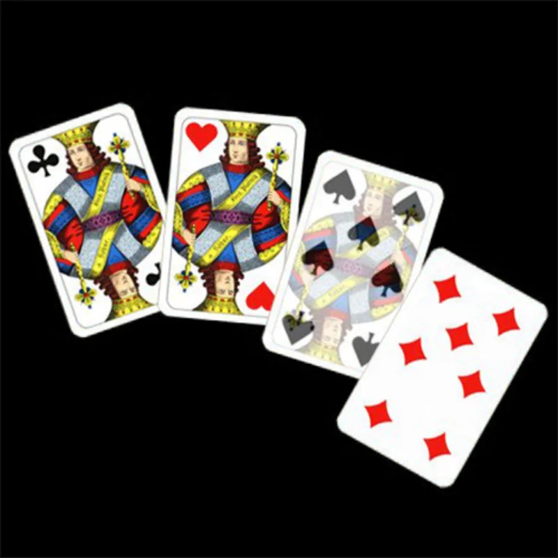 Jumbo King's Problem Magic Tricks Giant 4 Kings Transformation Close Up Stage Illusion Magia Gimmick Props Comedy