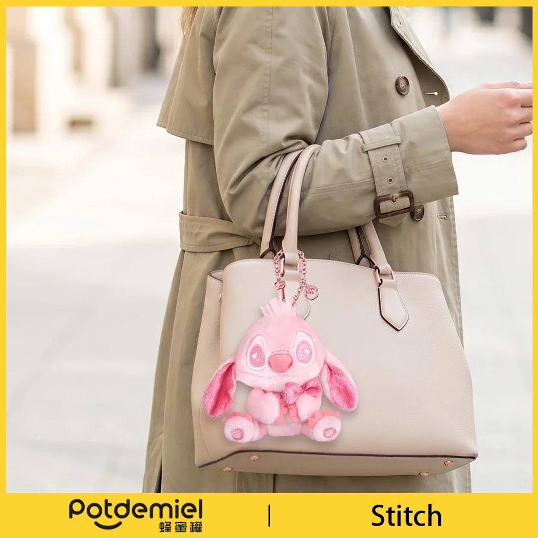 Potdemiel Disney Stitch Plush Keychain Cute Stuffed Doll Bag Charm Pendant Kawaii Anime Backpack Decoration Girls Holiday Gift - view 5