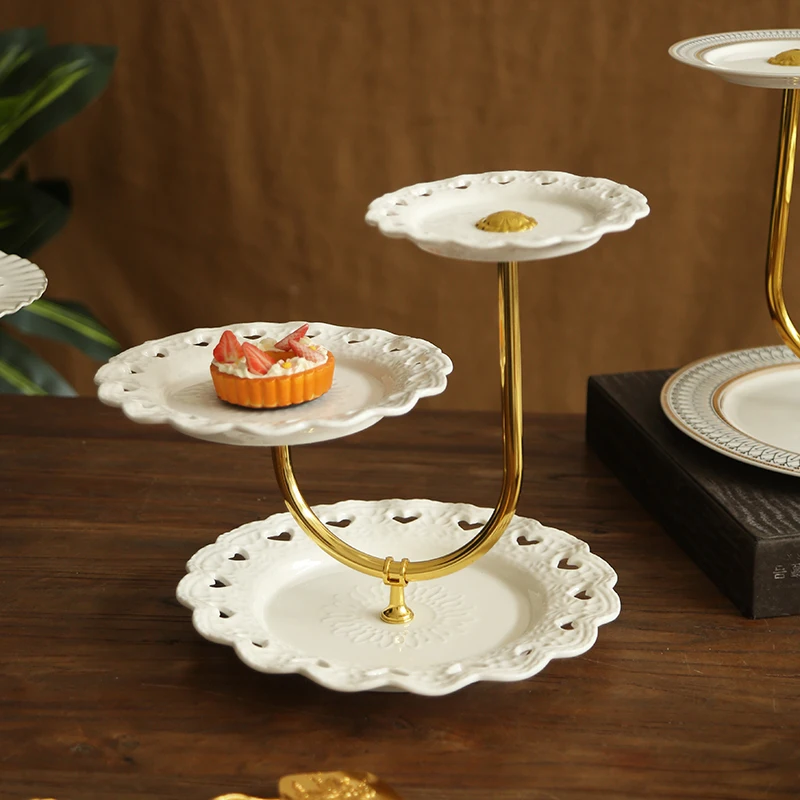 

Французское многослойное керамическое блюдо с фруктами, бытовой поднос для конфет, торта, украшения для десертного стола, послеобеденный чай, закуска, посуда