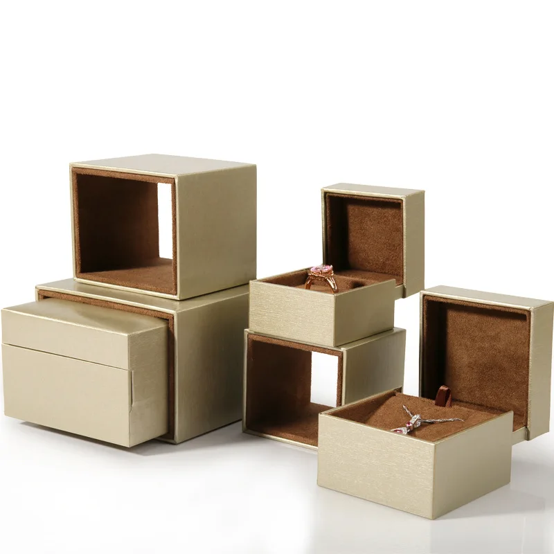 

Ectopic Wedding Double Ring Pendant Box Exquisite Valentine Day Jewellery Gift Storage Display Package Case