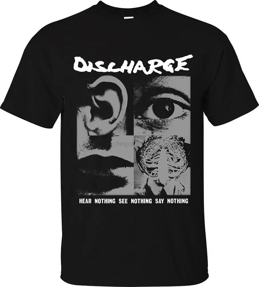 DISCHARGE HEAR NOTHING T-SHIRT OFFICIAL punk rock varukers amebix d-beat