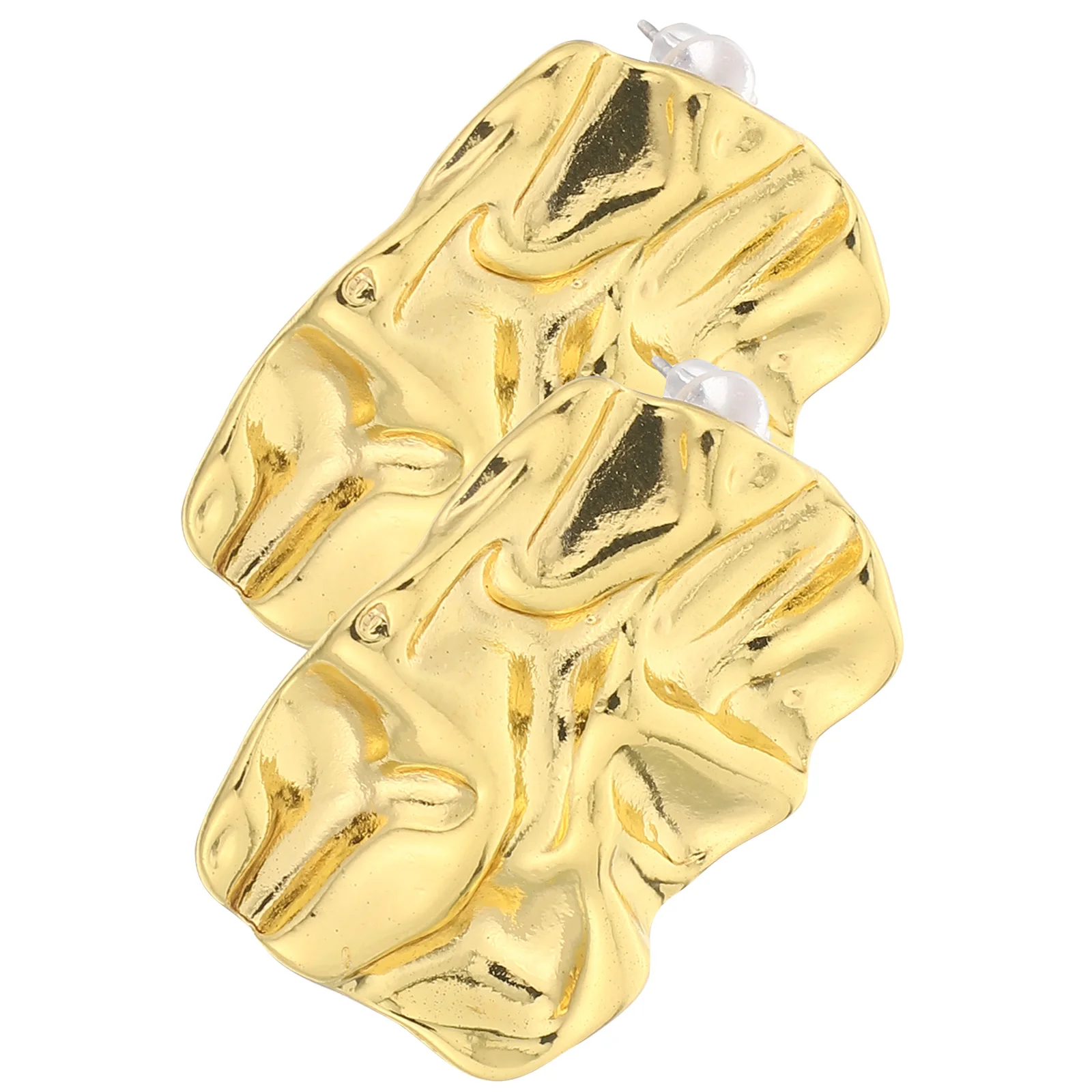 

Wavy Textured Earrings Funny Jewelry Minimalist Golden Zinc Alloy Drop Dangle Miss