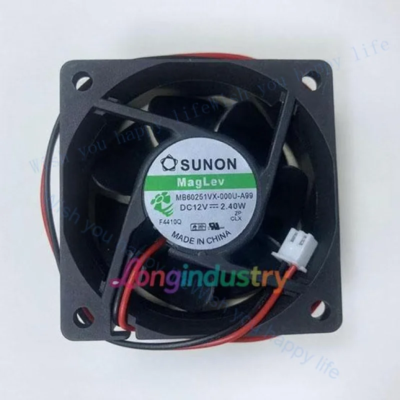 

V+ для 1 шт. Новый вентилятор охлаждения MB60251VX-000U-A99 6025 DC12V 2.4W 6CM 2Pin