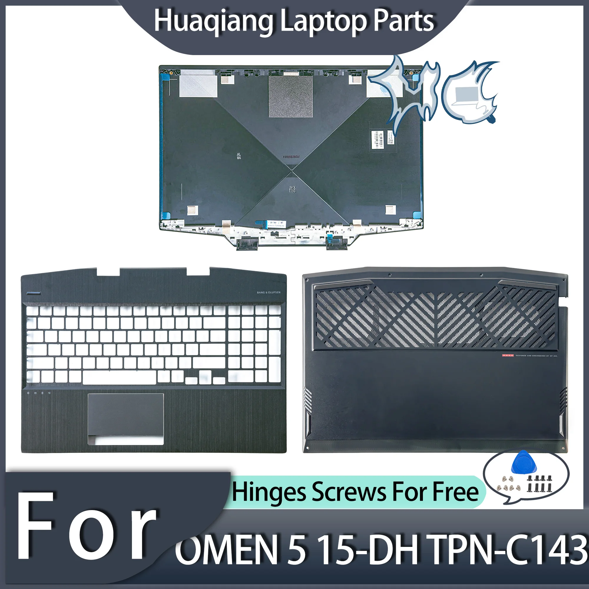 original do portatil do metal para hp omen 15 dh tpn c143 pc lcd tampa traseira moldura frontal cases inferiores 156 l57320001 novo case 01