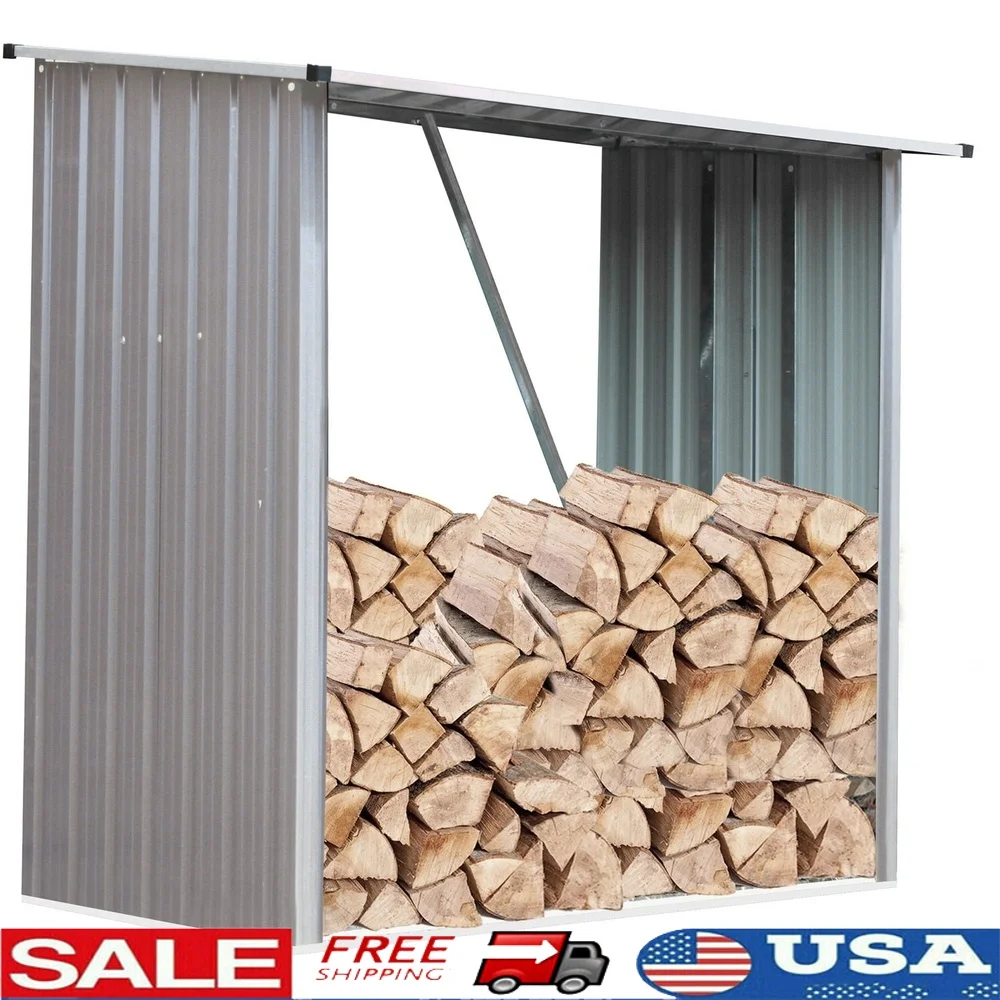 

Indoor Outdoor Galvanized Steel Firewood Storage Rack Holds 55 Cu Ft Durable Weather Resistant Open Design Easy Access
