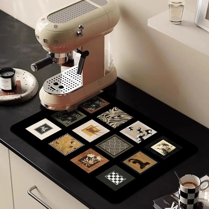 

Kitchen countertop drain pad desktop non-slip absorbent diatom mud absorbent pad anti-fouling coffee machine drying pad