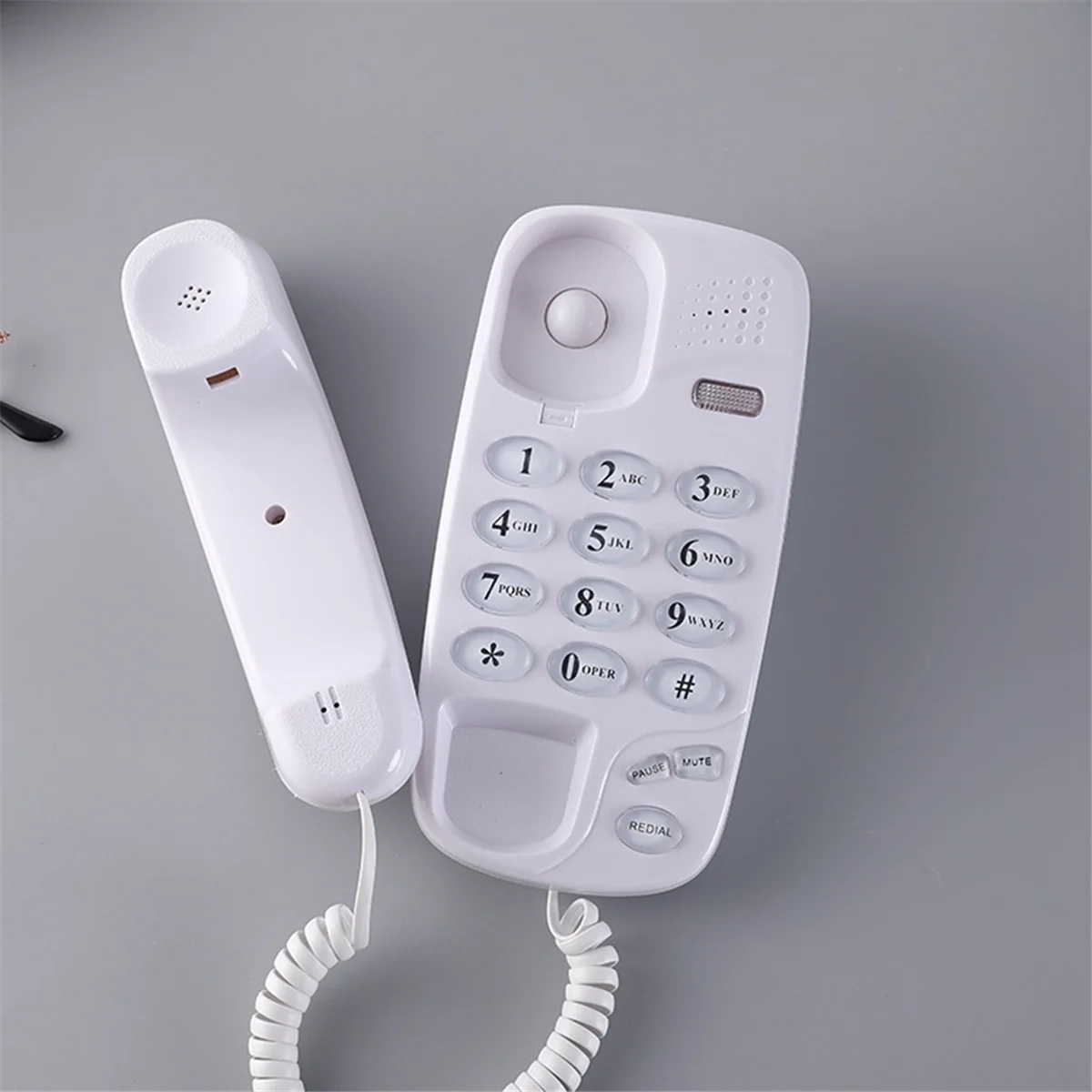 KXT-580 Big Button Corded Phone Wall-Mounted Telephones Machine Support Wall Mount or Desk Phone White