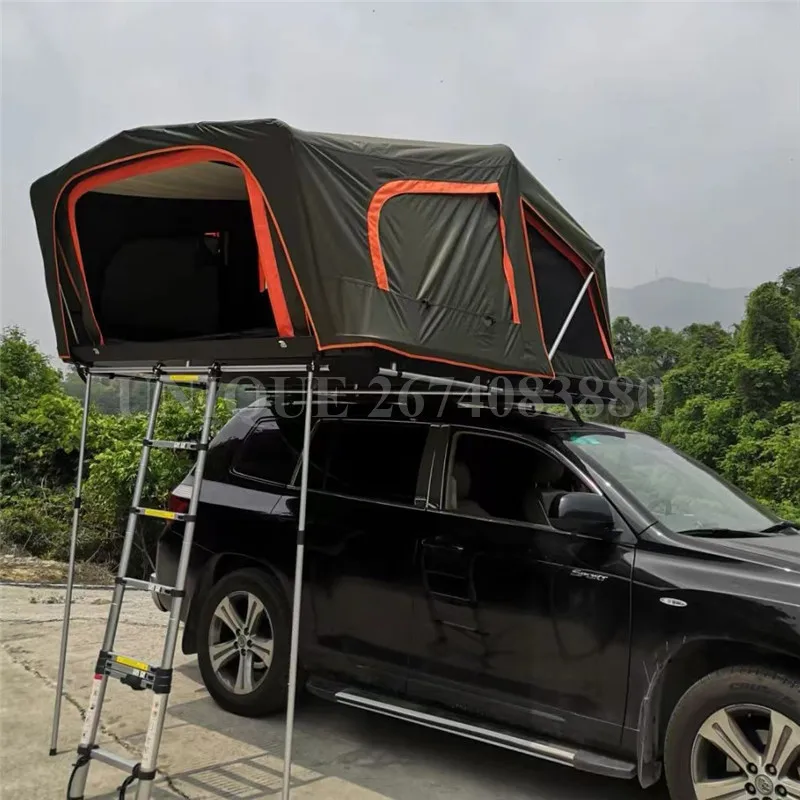 Aluminium Hard Shell Rooftop Tent, Car Camping Roof Top Tent, Skylight, Outdoor Family, 3-4 Person