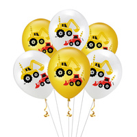 20 pcs 12 Inch Construction Vehicle Printing Balloons Set Latex Balloons For Wedding Birthday Party Shower Classroom