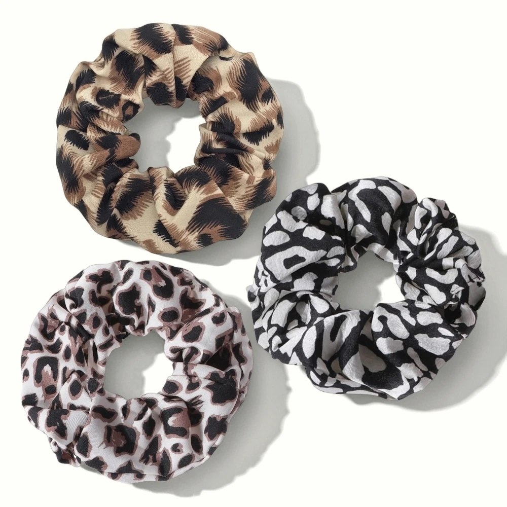 1/6 قطعة ليوبارد طباعة Scrunchies الشعر التعادل حبل شريط مرن ذيل حصان حامل النساء اكسسوارات لطيف حفلة موضة هدية