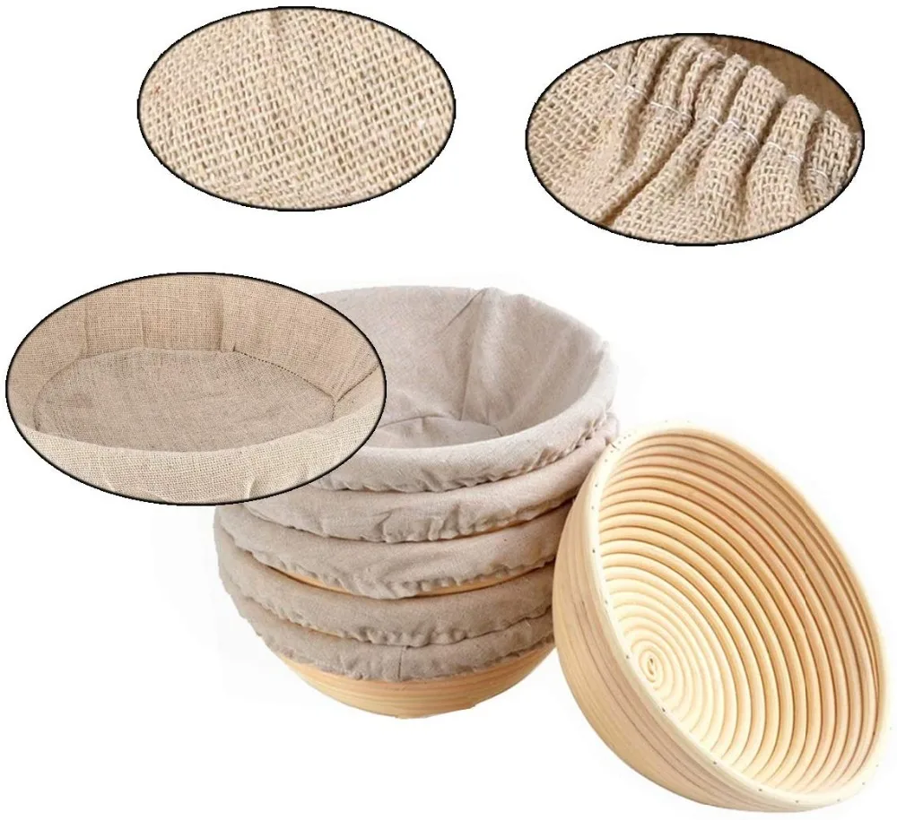 Fermented Linen Cloth Cover Round Rattan Bread Proofing Basket Cloth Liner Bread Dough Banneton Flax Cloth Cover Bag