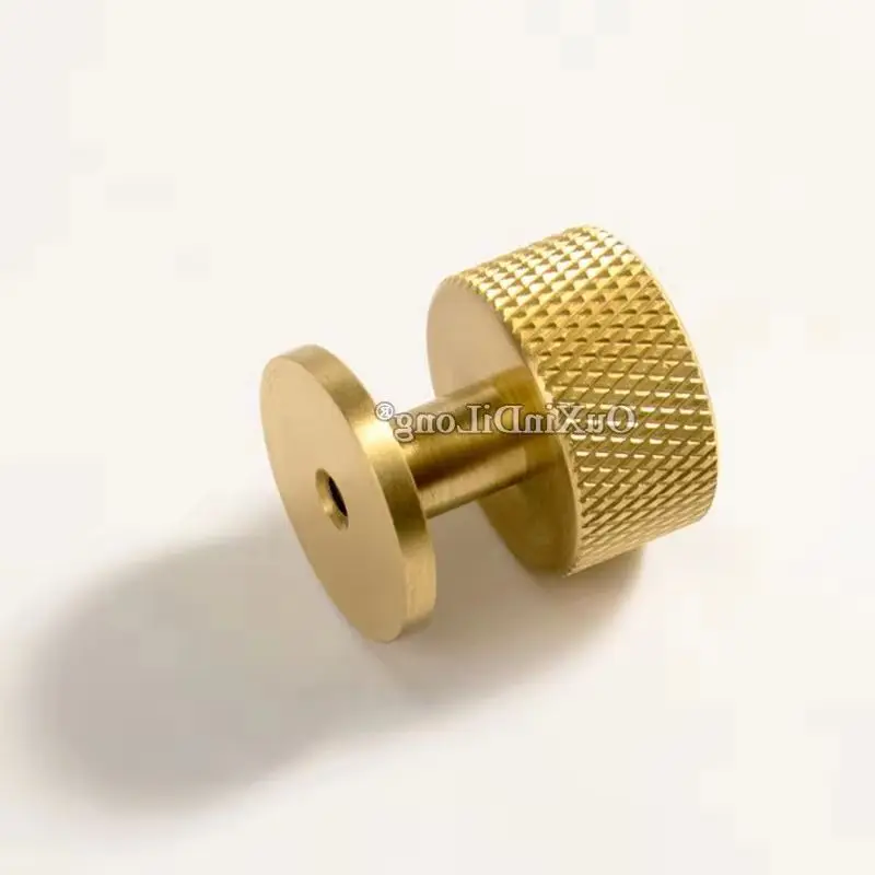 4PCS Solid Brass Knurled Furniture Pulls Handles Drawer Knobs Cupboard Wardrobe Bookcase Closet Dresser Shoe Cabinet Pulls Knobs