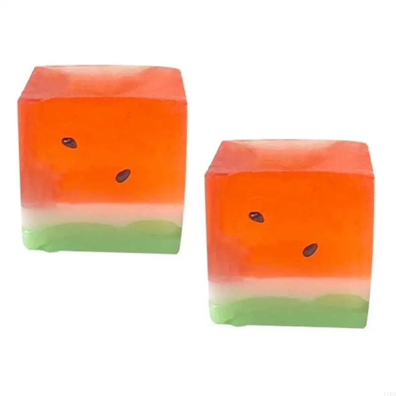 2PCSスイカアイスブロック感覚おもちゃソフトスクイーズストレスボールおもちゃのための大人の教室オフィスリラックスプレイセットL8RB