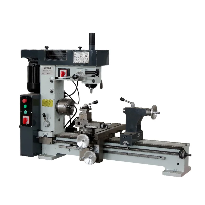 Metal 3 in 1 Combo Lathe Milling Drilling Machine MP800 Multi-purpose Combined Mini Metal Lathe Machine
