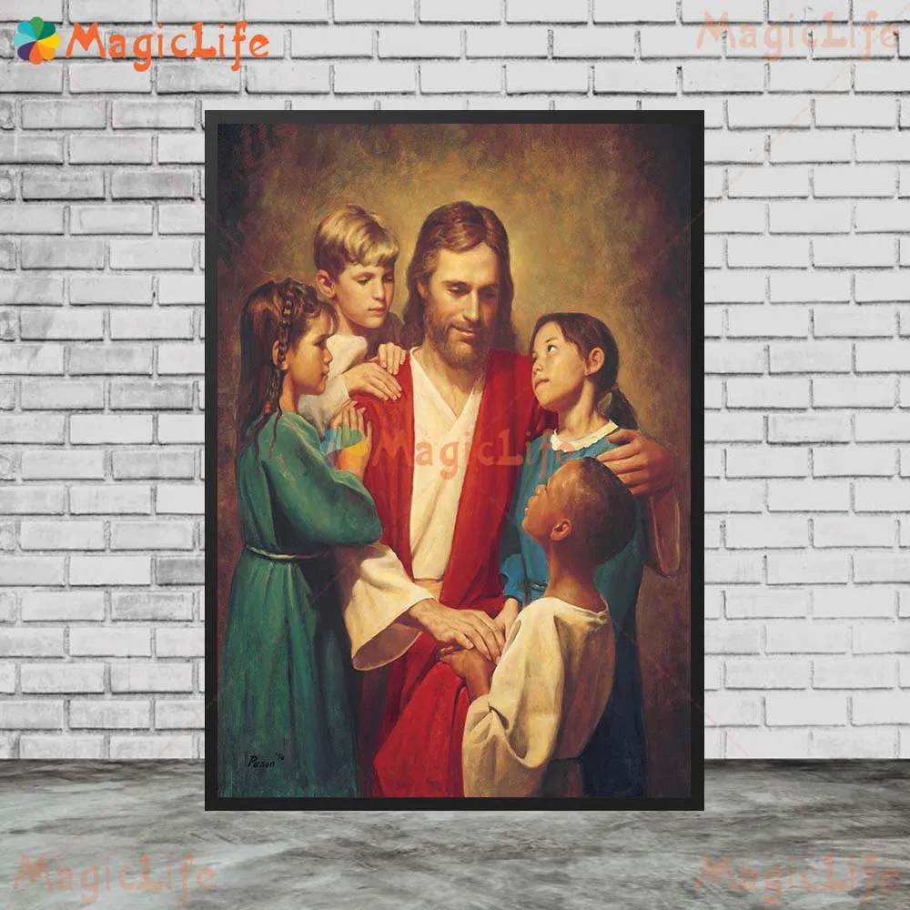 Religion Jesus Christianity Virgin Mary Redemption Poster Wall Pictures For Living Room Wall Art Canvas Painting Unframed