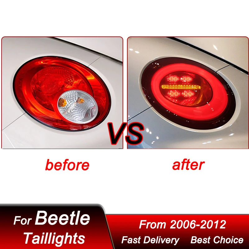 Hot Car led Tail Lights For Volkswagen VW Beetle 06-12 New style full LED Tail Lamp Dynamic Turn Signal Light Tail Lamp Assembly - view 2