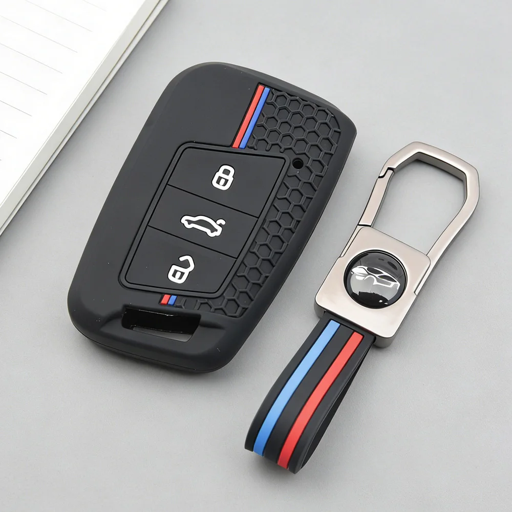Silicone Cover For VW Volkswagen Magotan Magotan GTE Passat B7 B8 CC Arteon Skoda Fabia Superb A7 Kodiaq Seat Car Key Case Fob
