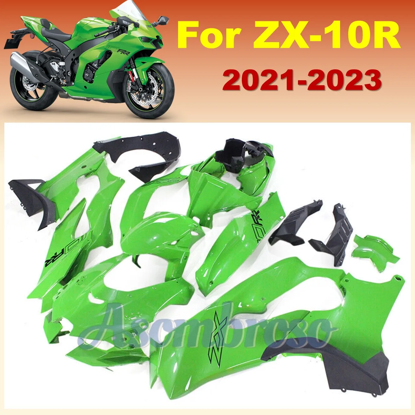 

Комплект обтекателя ZX 10R подходит для Kawasaki ZX-10R 2021 2022 2023 2024 2025 ZX10RR, аксессуары, зеленый пластиковый комплект кузова