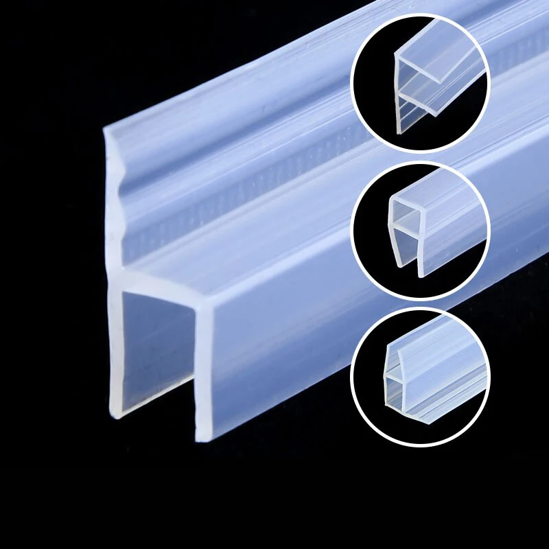 

1M Shower Door Bottom Seal Glass Screen Frameless Seal Strip Bathroom Door Sweep Home Improvement