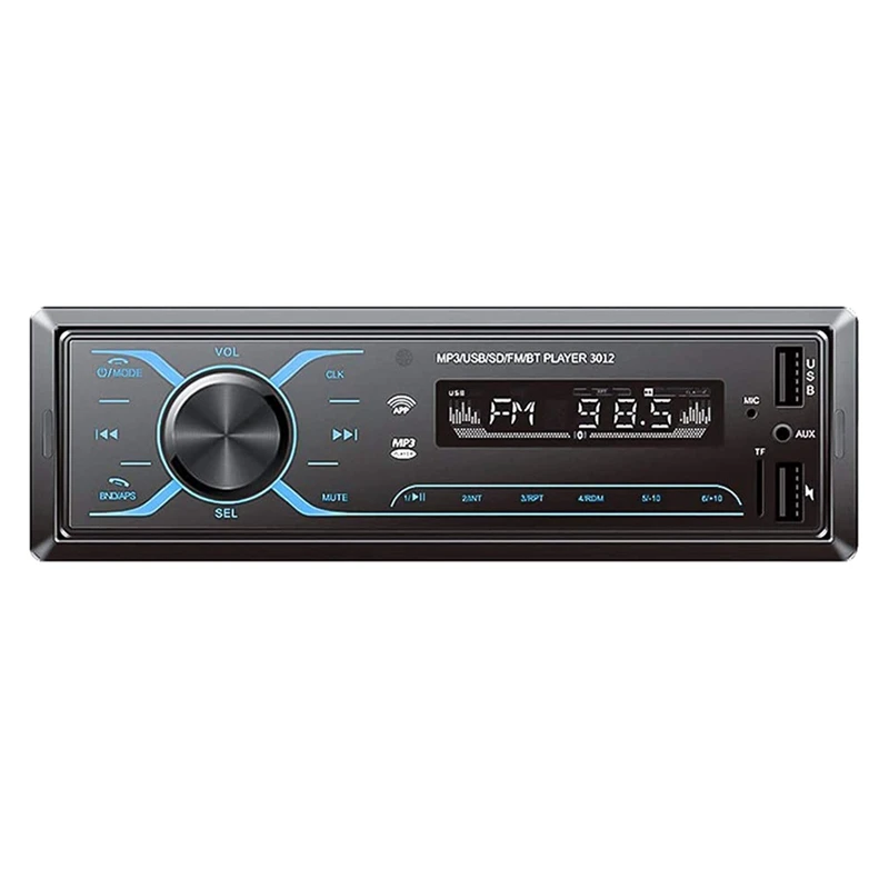 Single Din Car Radio With Bluetooth 1 DIN In-Dash Car Stereo Support FM Radio App Control, Digital Audio Music